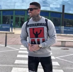 Sweater Heren - Muhammad Ali - Grijs
