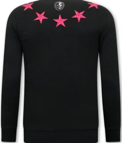 Sweater Heren - Royal Stars - Zwart / Roze