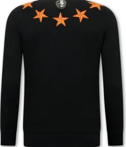 Sweater Heren - Royal Stars - Zwart / Oranje