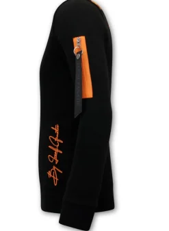 Sweater Heren - Royal Stars - Zwart / Oranje