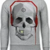Sweater Heren - Skull Beat - Grijs