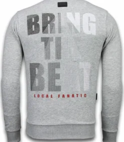 Sweater Heren - Skull Beat - Grijs