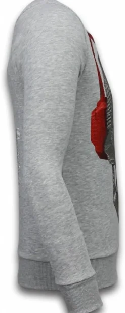 Sweater Heren - Skull Beat - Grijs