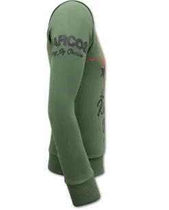 Sweater Heren - The King Of Cocaine Pablo Escobar - Groen