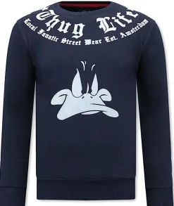 Sweater Heren - Thug Life - Blauw