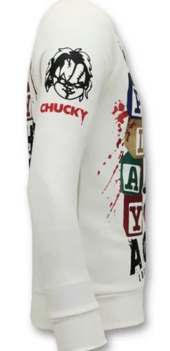 Sweater Heren - Wanna Play a Game - Wit