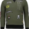 Sweater Heren Borduur - Airborne - Groen
