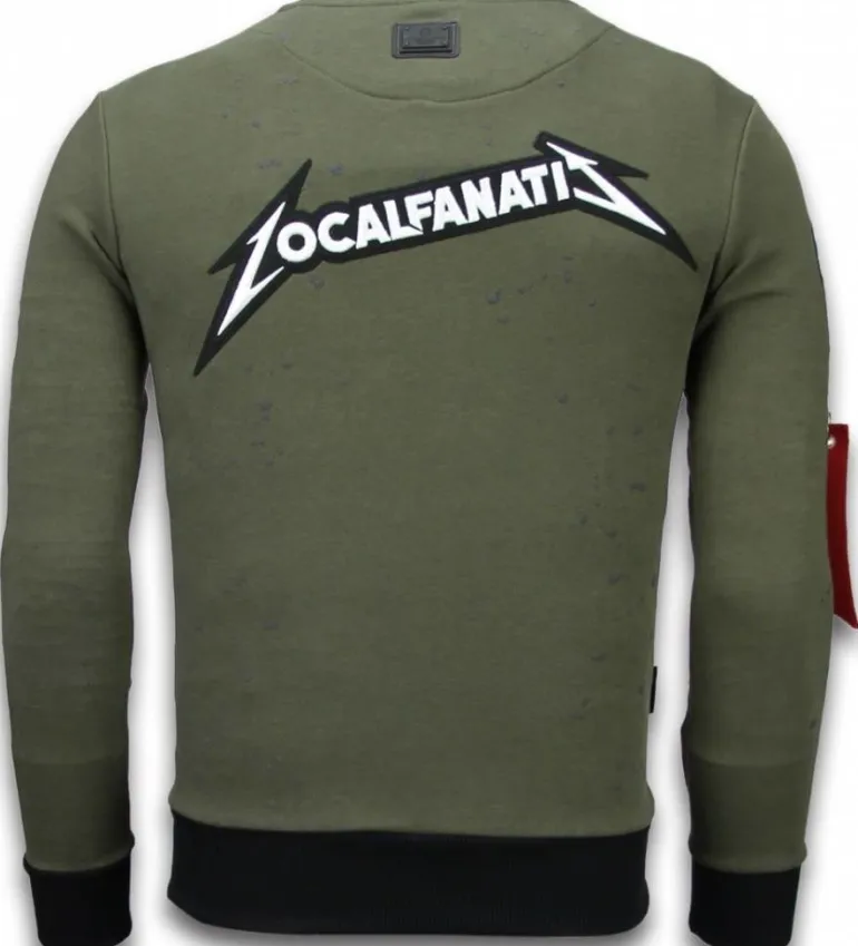 Sweater Heren Borduur - Airborne - Groen