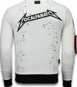 Sweater Heren Borduur - Airborne - Wit