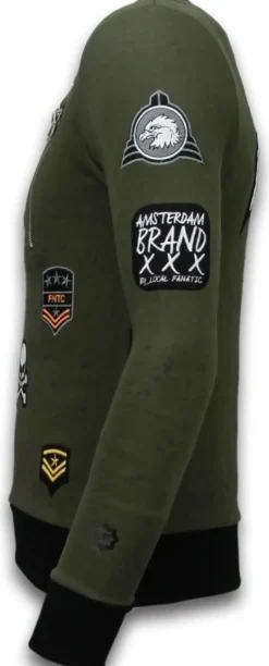 Sweater Heren Borduur - Airborne - Groen