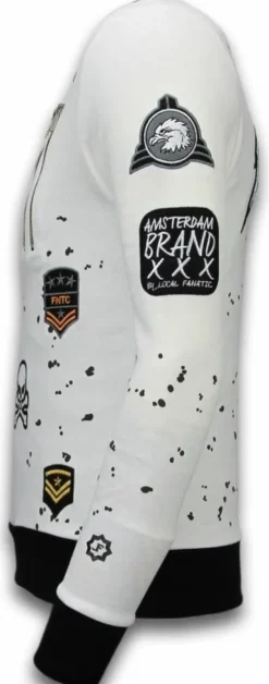 Sweater Heren Borduur - Airborne - Wit