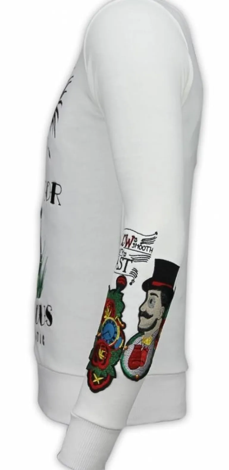 Sweater Heren Borduur - Notorious Tattoo - Wit