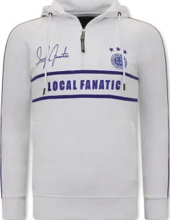 Trainingspak Heren - Double Striped - Wit / Blauw