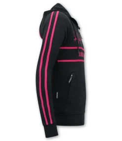 Trainingspak Heren - Double Striped - Blauw / Fuchsia