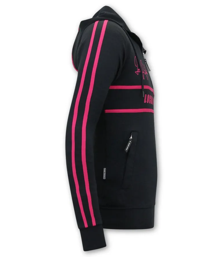 Trainingspak Heren - Double Striped - Blauw / Fuchsia