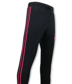 Trainingspak Heren - Double Striped - Blauw / Fuchsia
