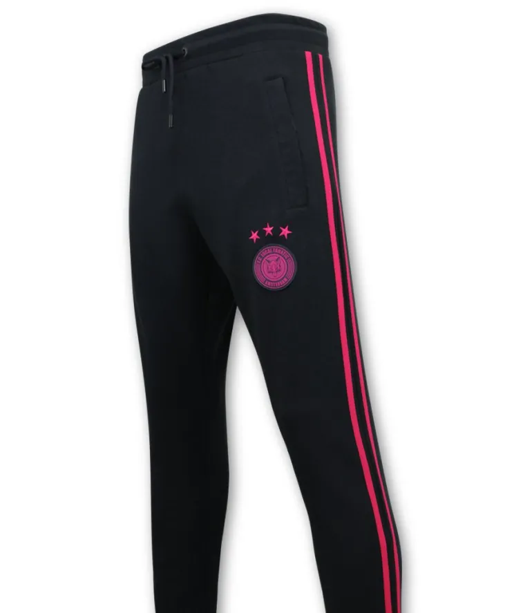 Trainingspak Heren - Double Striped - Blauw / Fuchsia