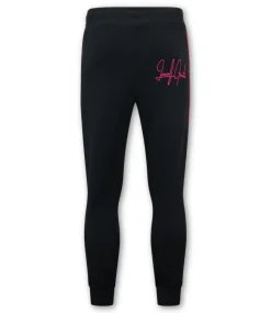 Trainingspak Heren - Double Striped - Blauw / Fuchsia