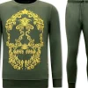 Trainingspak Heren - Golden Skull Embroidery - Groen