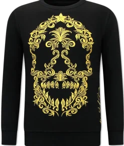 Trainingspak Heren - Golden Skull Embroidery - Zwart