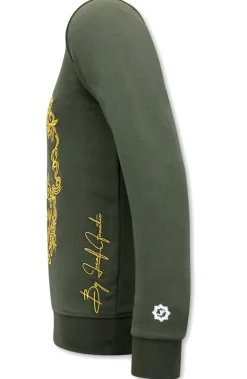 Trainingspak Heren - Golden Skull Embroidery - Groen