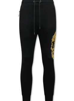 Trainingspak Heren - Golden Skull Embroidery - Zwart