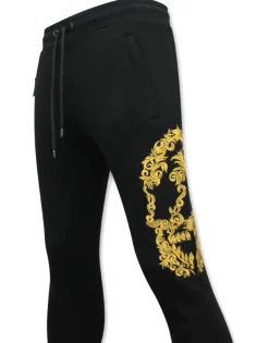 Trainingspak Heren - Golden Skull Embroidery - Zwart