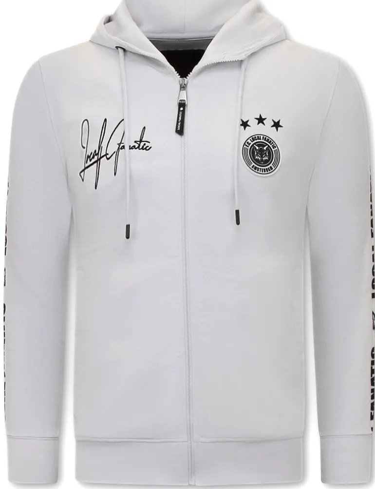 Trainingspak Heren - Hooded Ribbon - Wit / Zwart