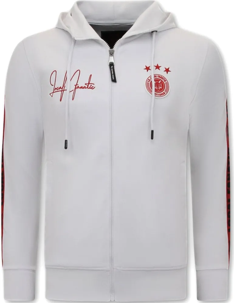 Trainingspak Heren - Hooded Ribbon - Wit / Rood