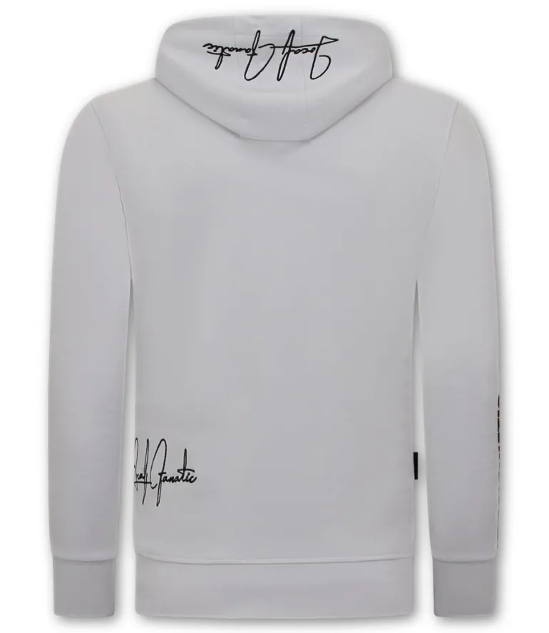 Trainingspak Heren - Hooded Ribbon - Wit / Zwart