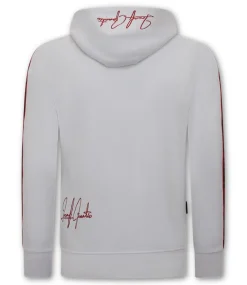 Trainingspak Heren - Hooded Ribbon - Wit / Rood