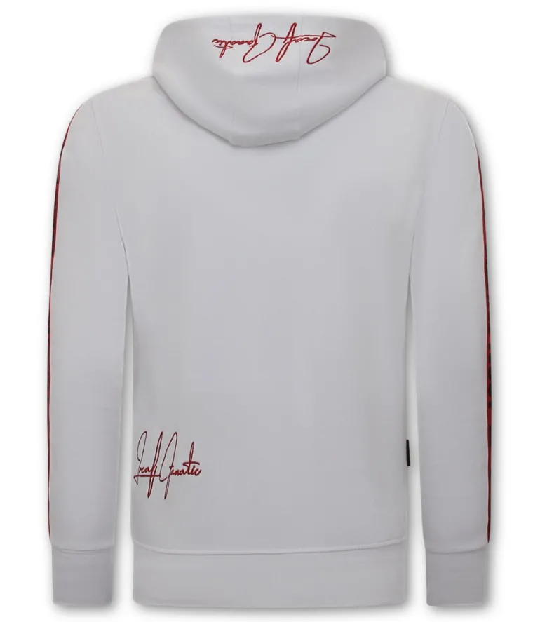 Trainingspak Heren - Hooded Ribbon - Wit / Rood