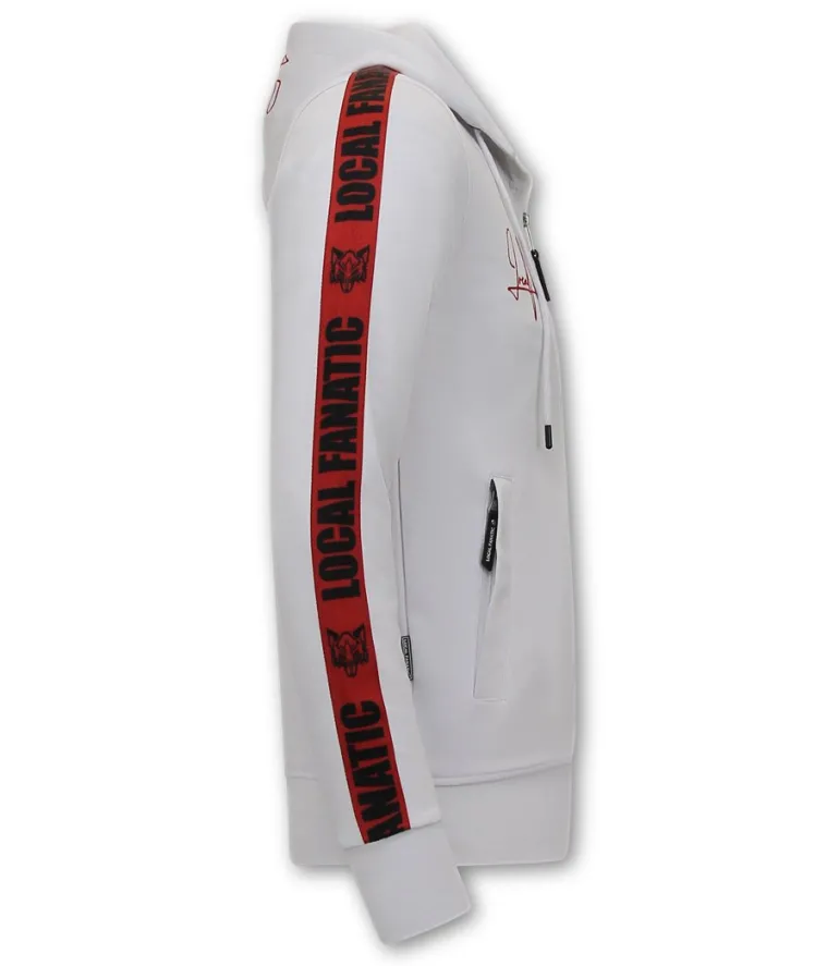 Trainingspak Heren - Hooded Ribbon - Wit / Rood