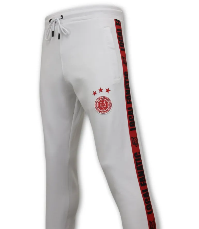 Trainingspak Heren - Hooded Ribbon - Wit / Rood