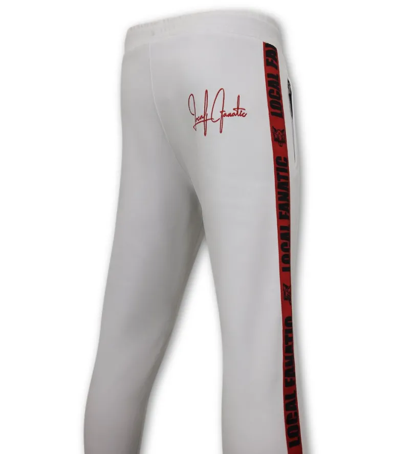 Trainingspak Heren - Hooded Ribbon - Wit / Rood