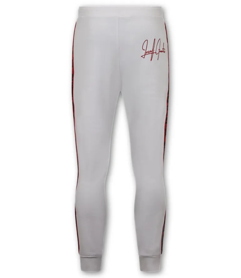 Trainingspak Heren - Hooded Ribbon - Wit / Rood