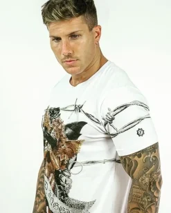 T-shirt Heren - Bad Angel - Wit