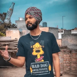 T-shirt Heren - Bad Dog - Blauw