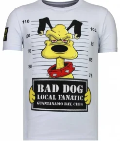 T-shirt Heren - Bad Dog - Wit