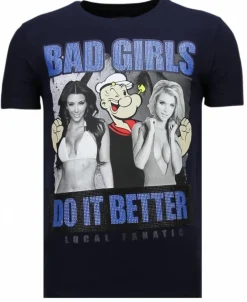 T-shirt Heren - Bad Girls Do It Better - Blauw