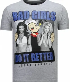 T-shirt Heren - Bad Girls Do It Better - Grijs