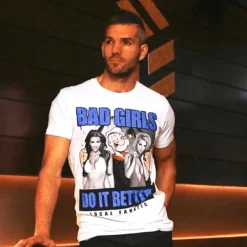 T-shirt Heren - Bad Girls Do It Better - Wit