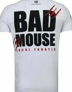 T-shirt Heren - Bad Mouse - Wit