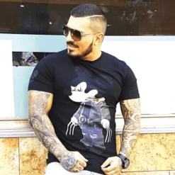 T-shirt Heren - Bad Mouse - Zwart