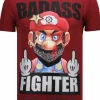 T-shirt Heren - Badass Fighter - Bordeaux