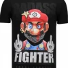 T-shirt Heren - Badass Fighter - Zwart