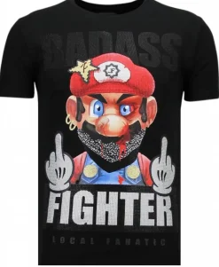 T-shirt Heren - Badass Fighter - Zwart