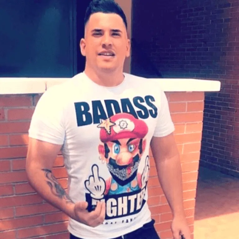 T-shirt Heren - Badass Fighter - Wit