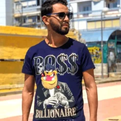 T-shirt Heren - Billionaire Boss - Blauw