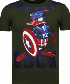T-shirt Heren - Captain Duck - Groen